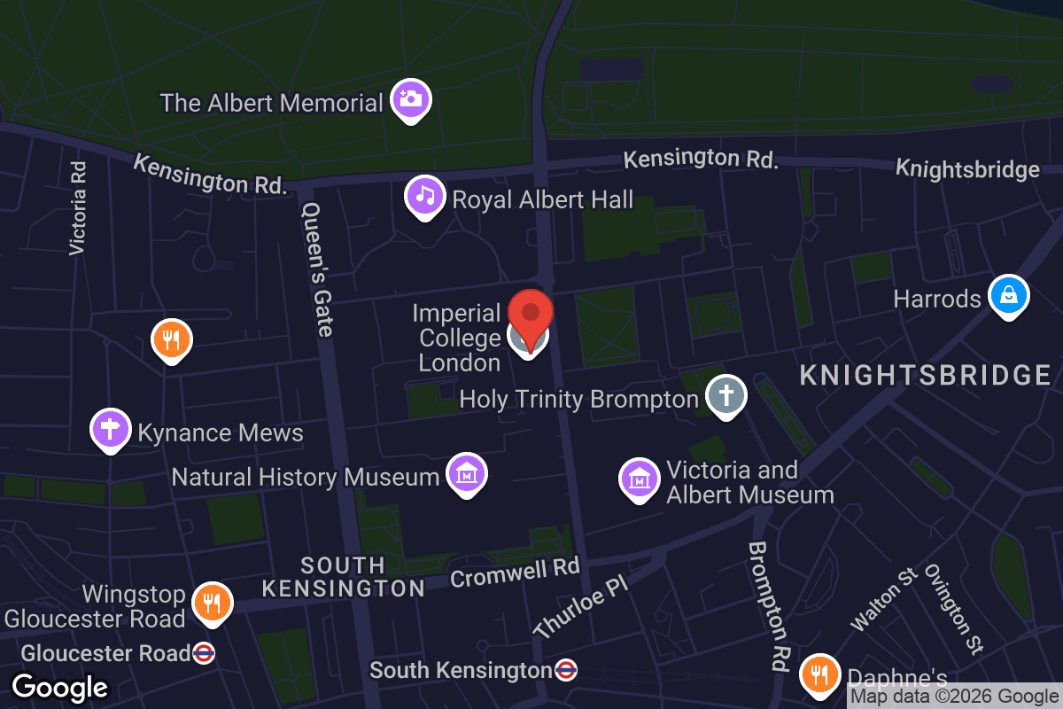 Map showing location of Imperial College London