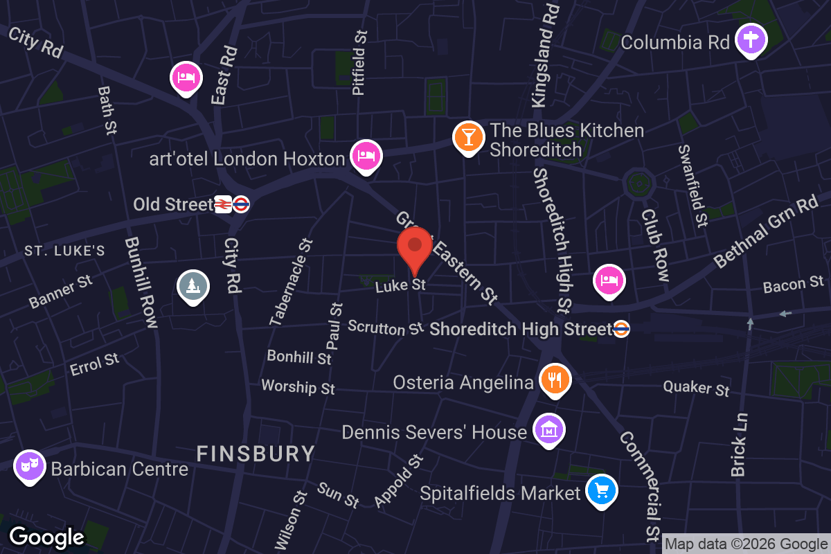 Map showing location of Blown Away Studios