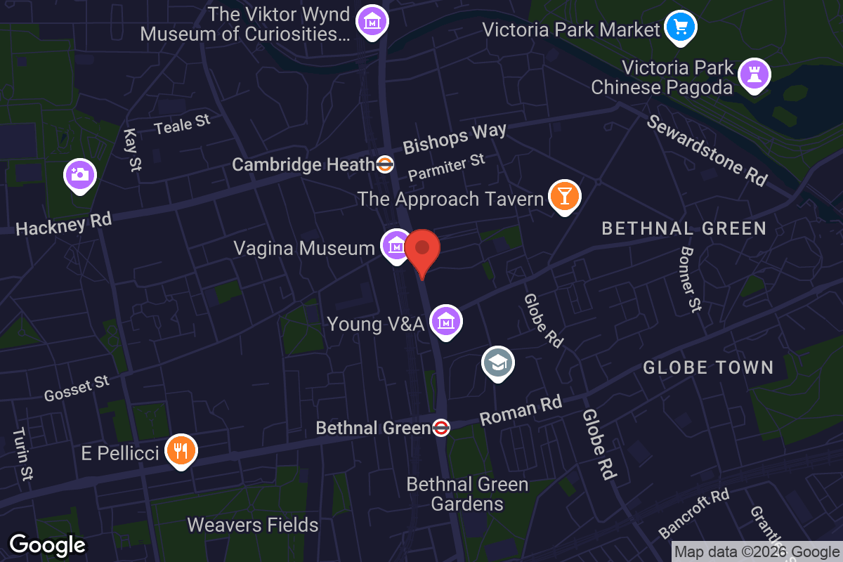 Map showing location of Green Alley Studios