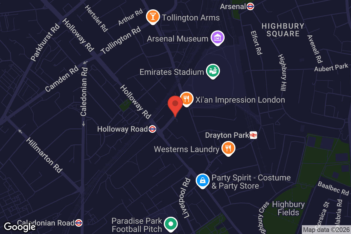 Map showing location of The Black Cultural Centre Islington