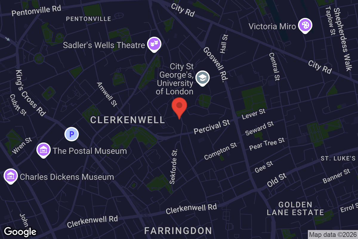 Map showing location of Islington Museum