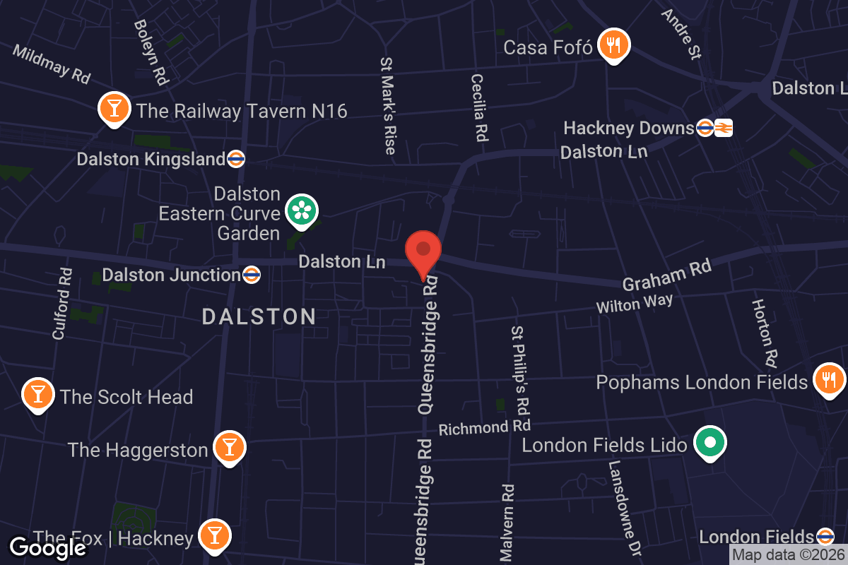 Map showing location of The Victoria Dalston