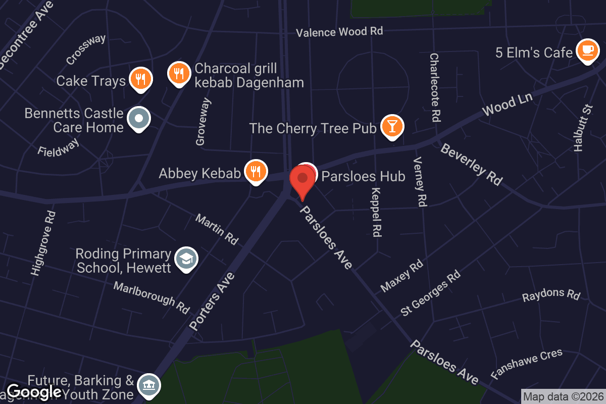 Map showing location of Kingsley Hall Church & Community Centre
