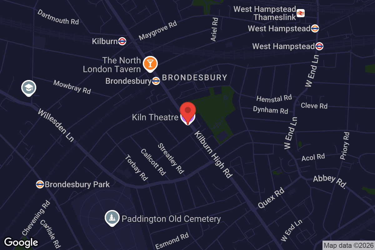 Map showing location of Kiln Theatre