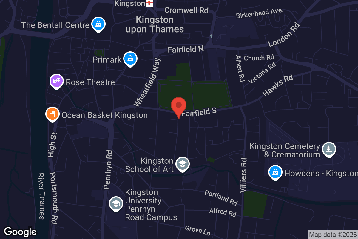Map showing location of Kingston Methodist Church