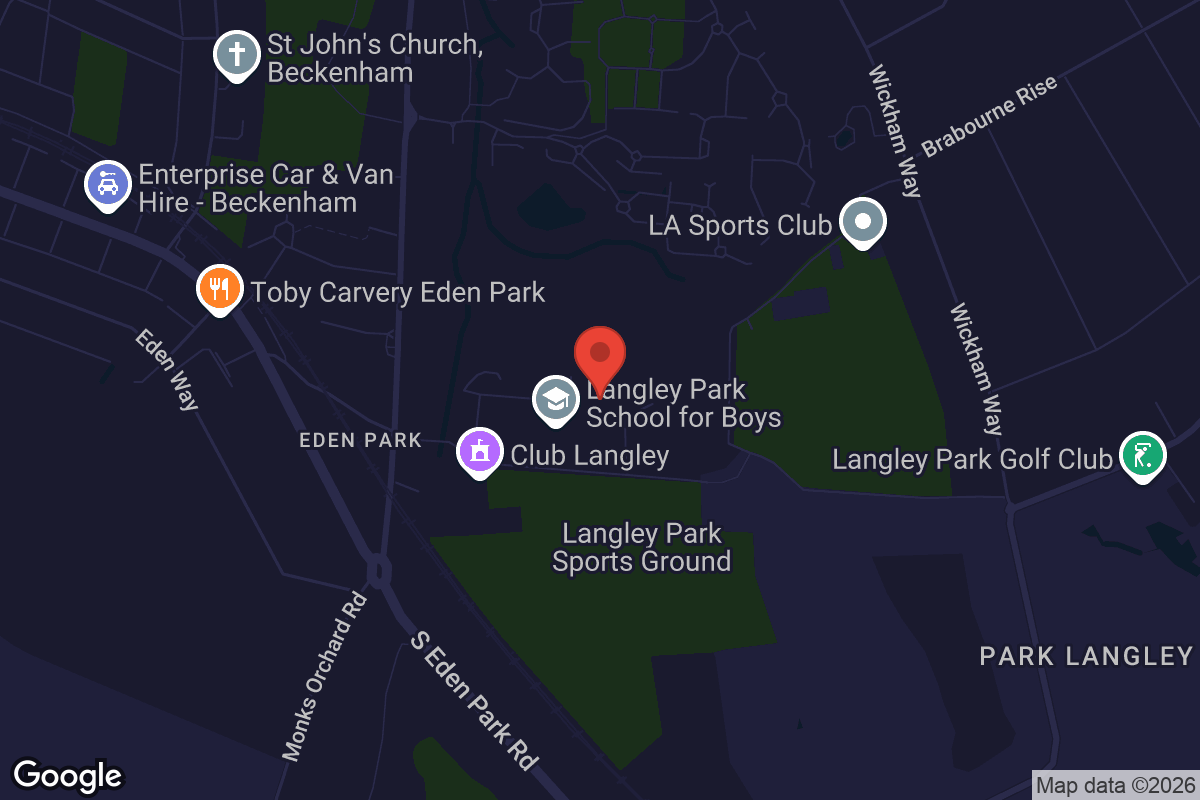 Map showing location of Langley Park FILMBOX