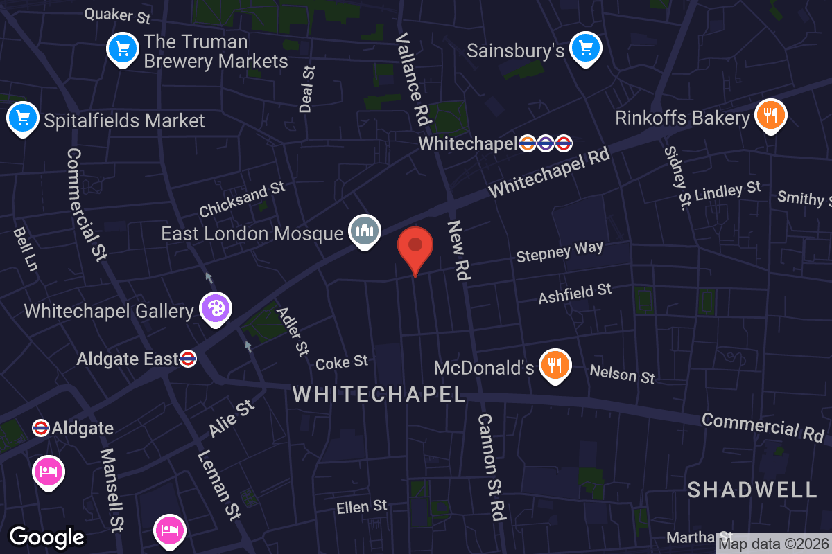 Map showing location of London Action Resource Centre