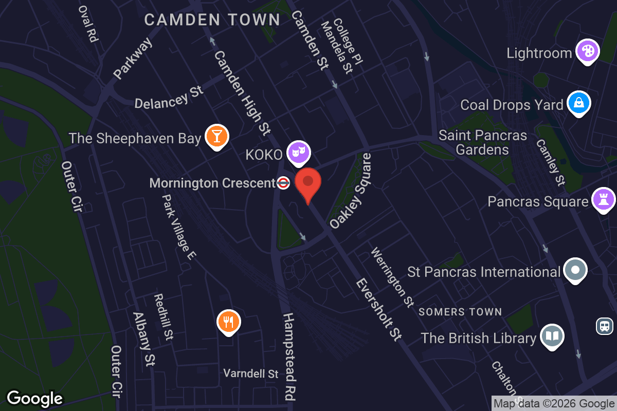 Map showing location of Lost Souls Pizza