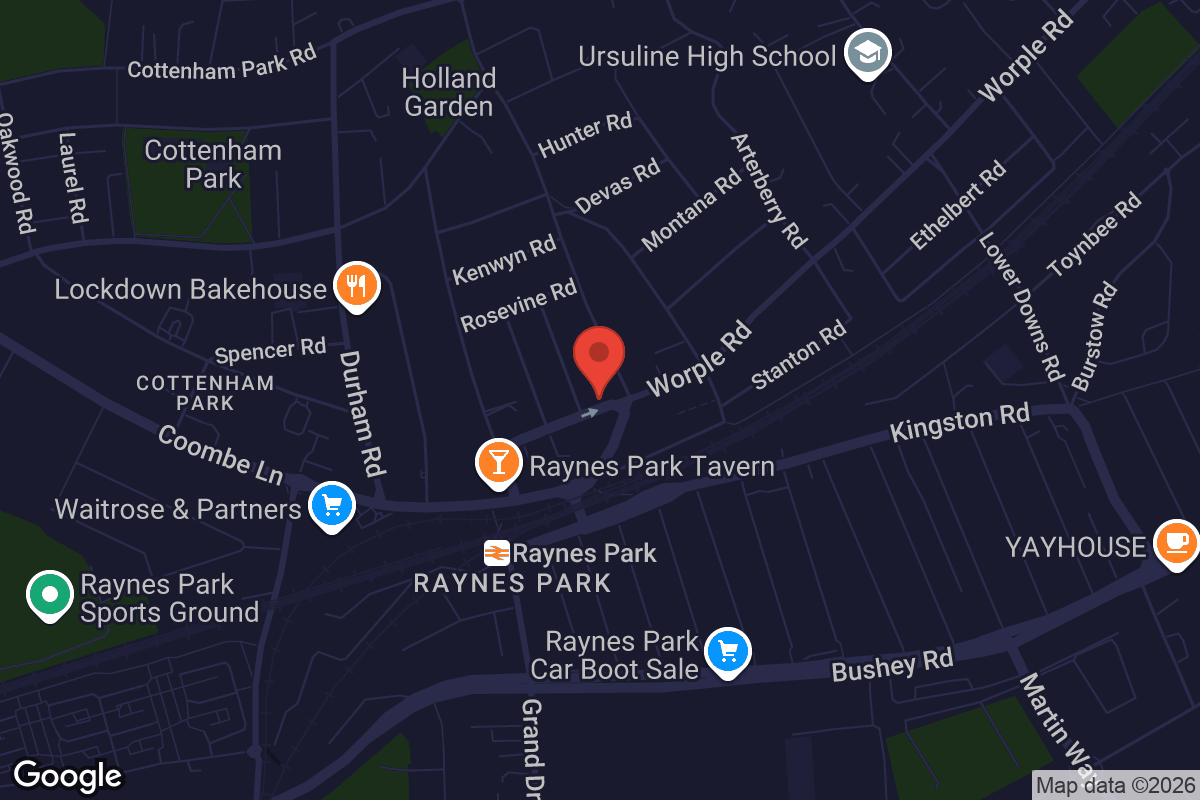Map showing location of Love & Dye