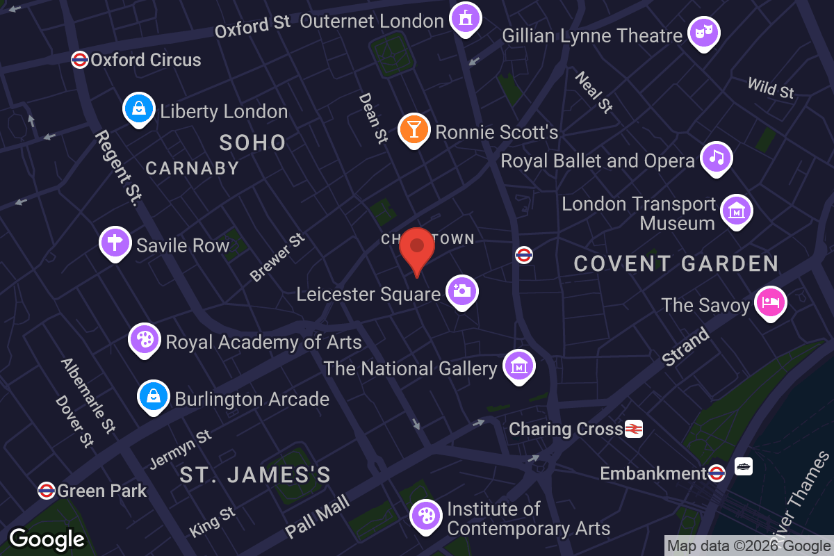Map showing location of W London