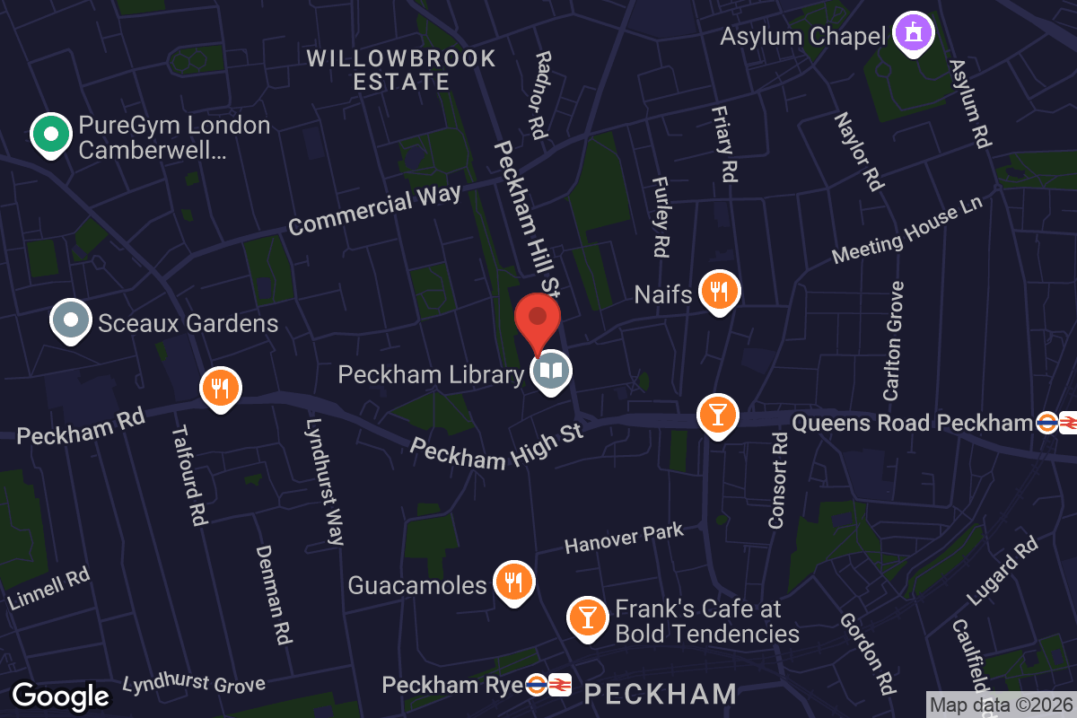 Map showing location of Mountview Academy of Theatre Arts