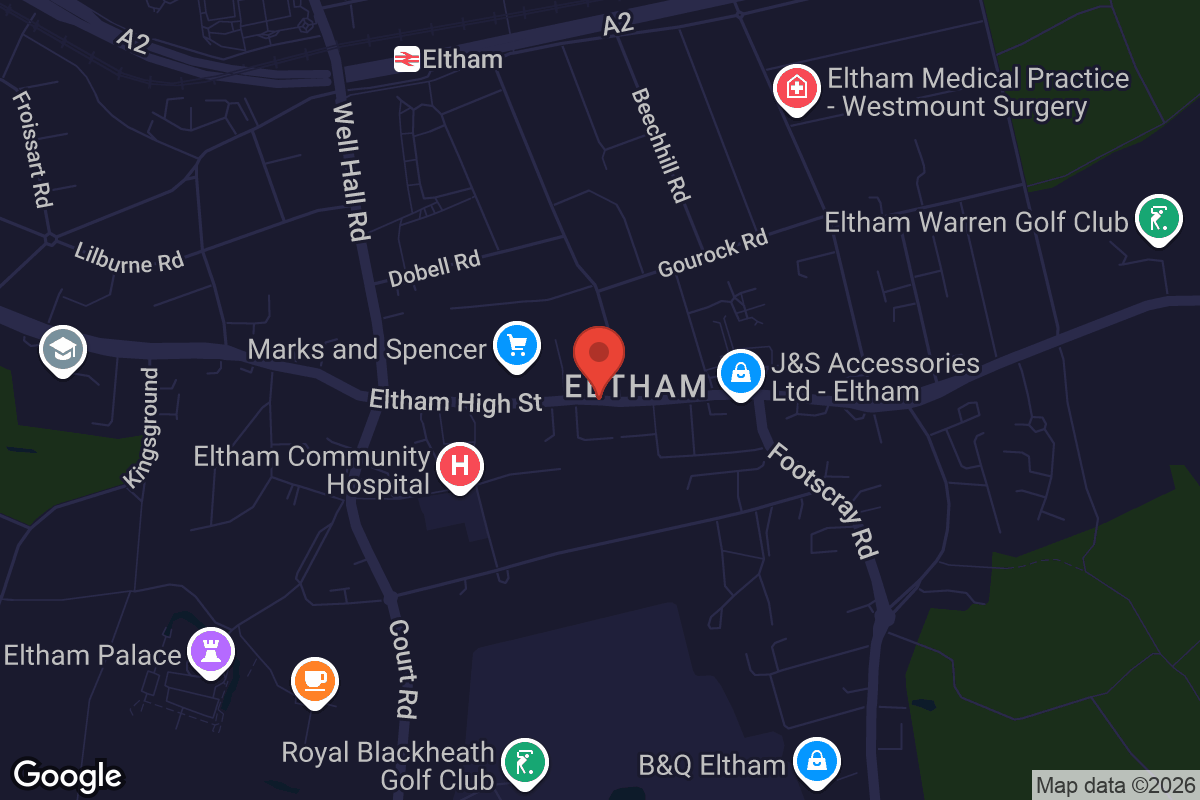 Map showing location of Vue Eltham