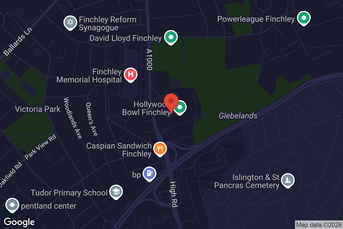 Map showing location of Vue North Finchley