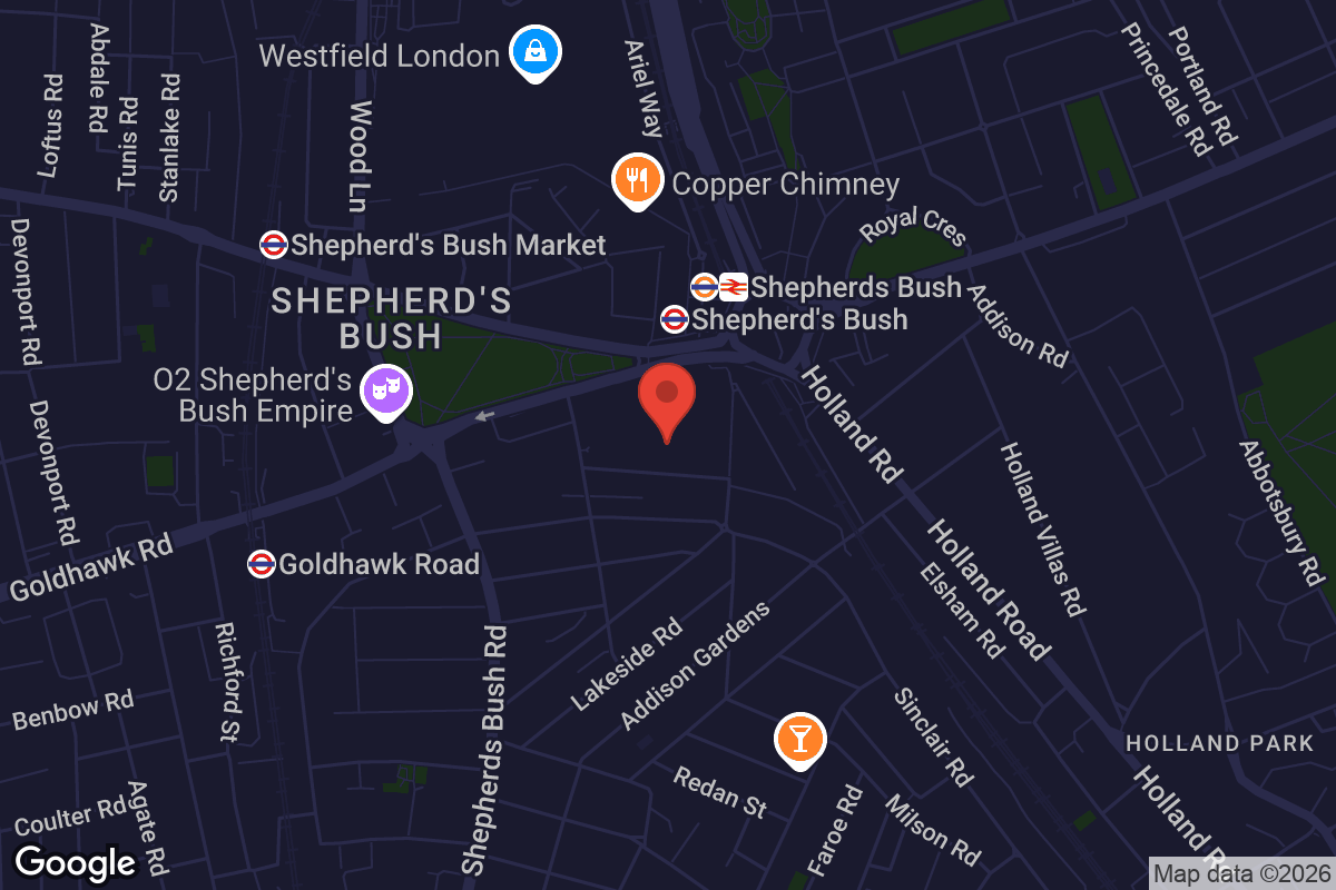Map showing location of Vue Shepherd's Bush