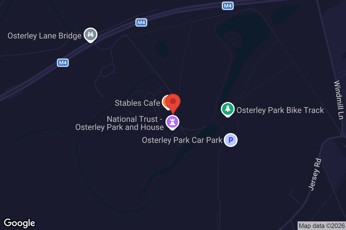 Map showing location of Osterley Park and House