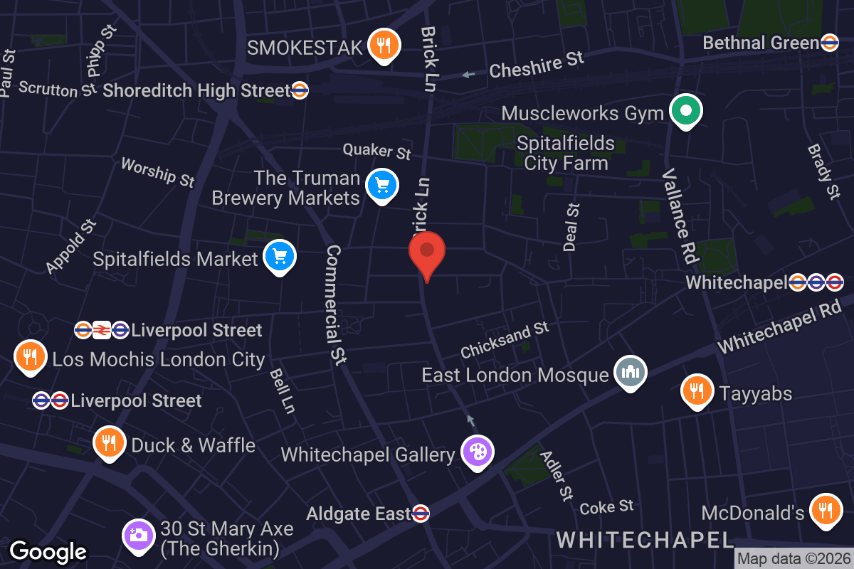 Map showing location of Galleria Objets