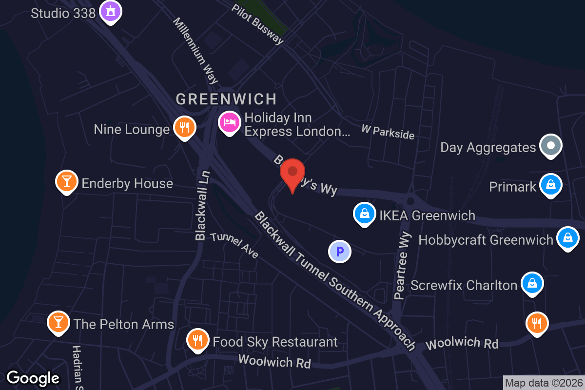 Map showing location of ODEON Greenwich