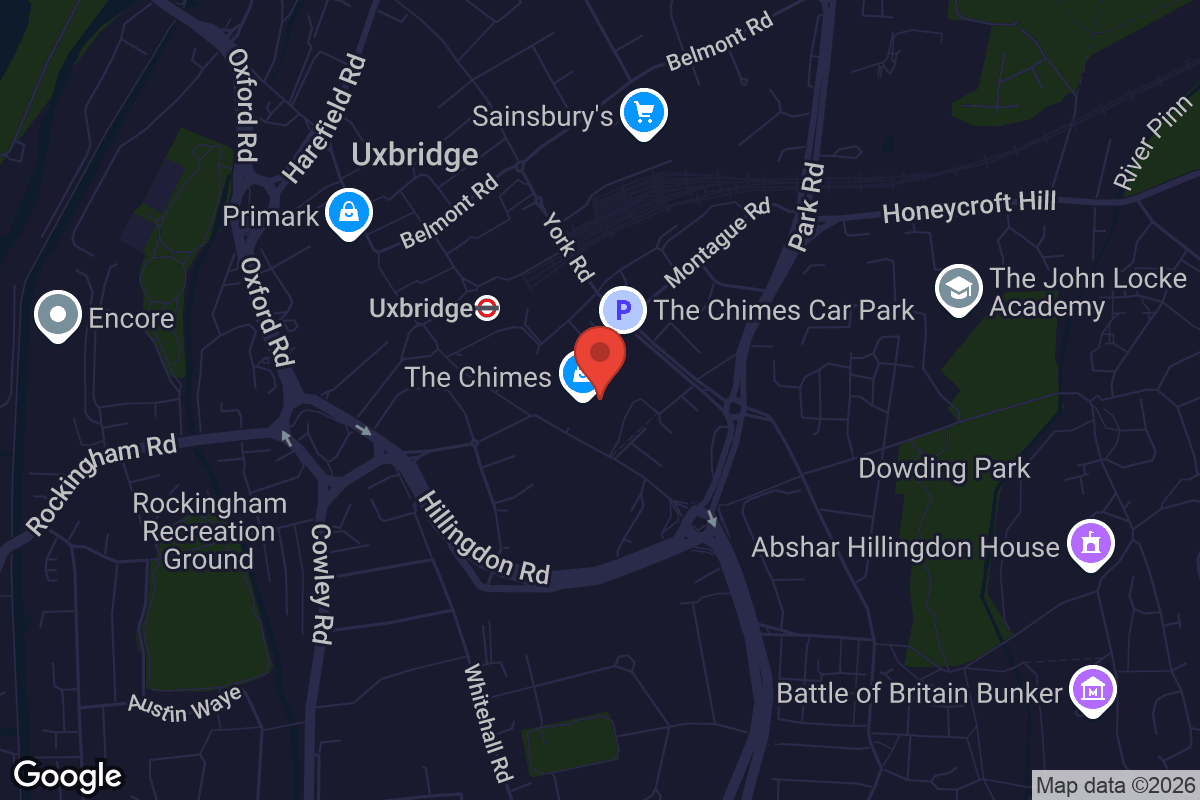 Map showing location of ODEON Luxe Uxbridge
