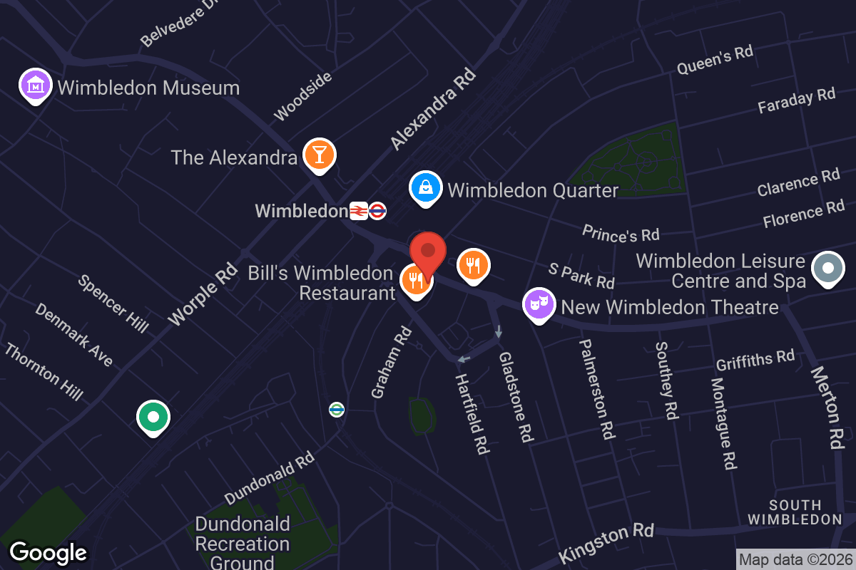 Map showing location of ODEON Wimbledon