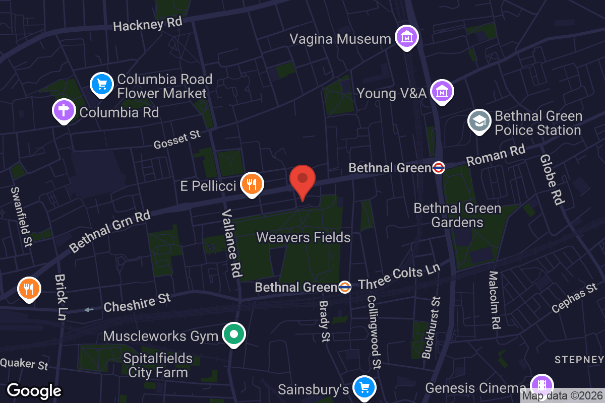 Map showing location of Oxford House