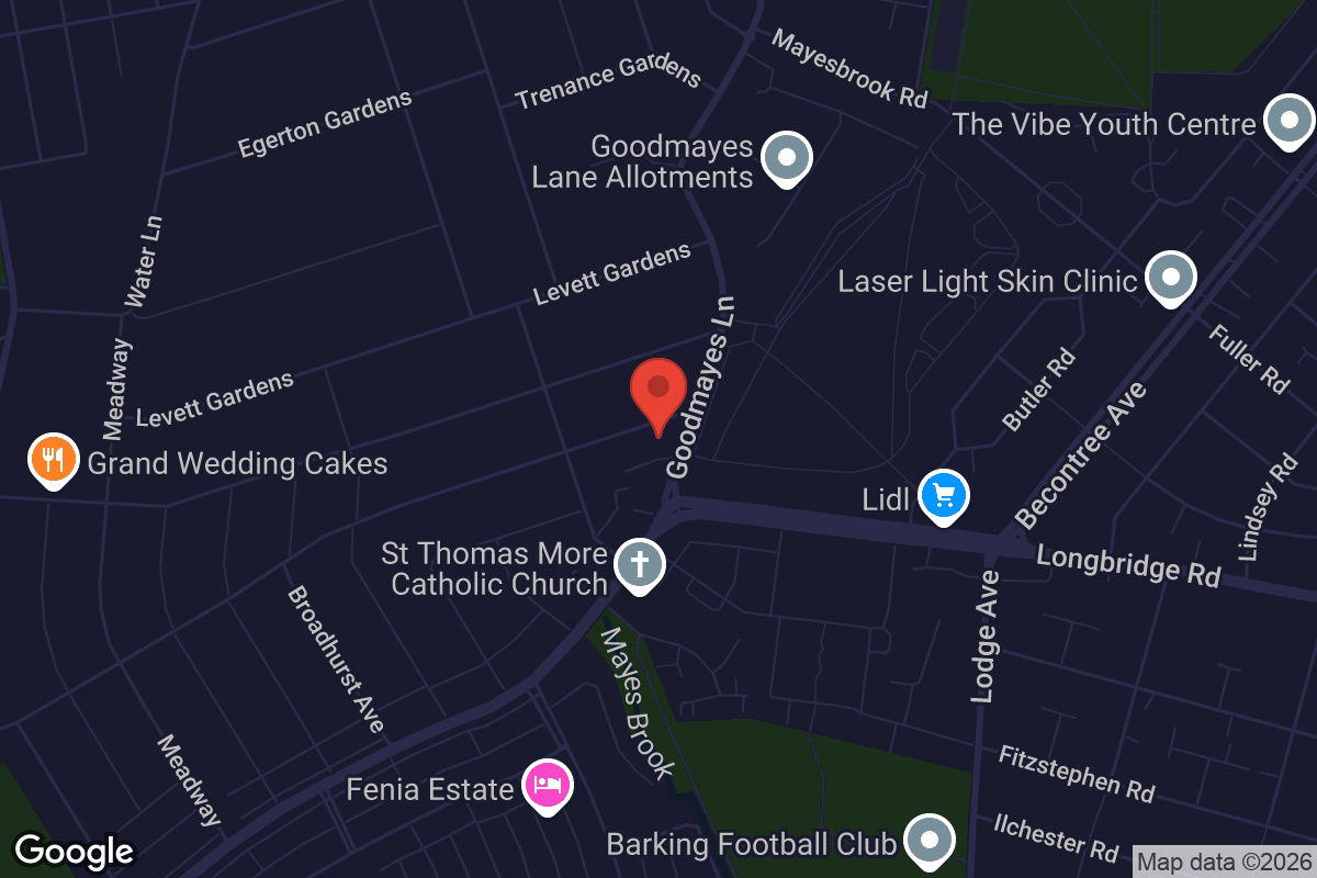 Map showing location of Parkside Community Centre