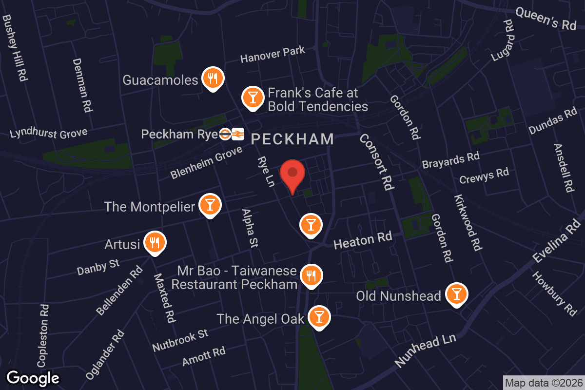 Map showing location of Peckham Palms