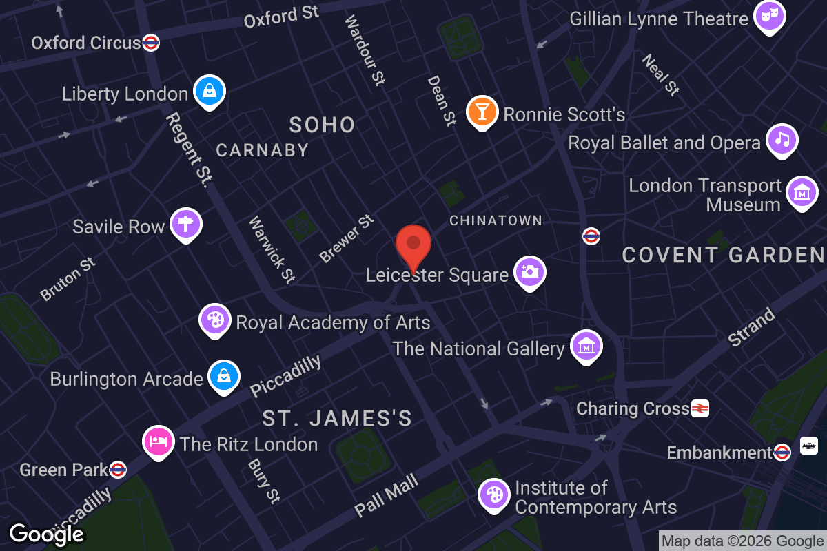 Map showing location of Picturehouse Central