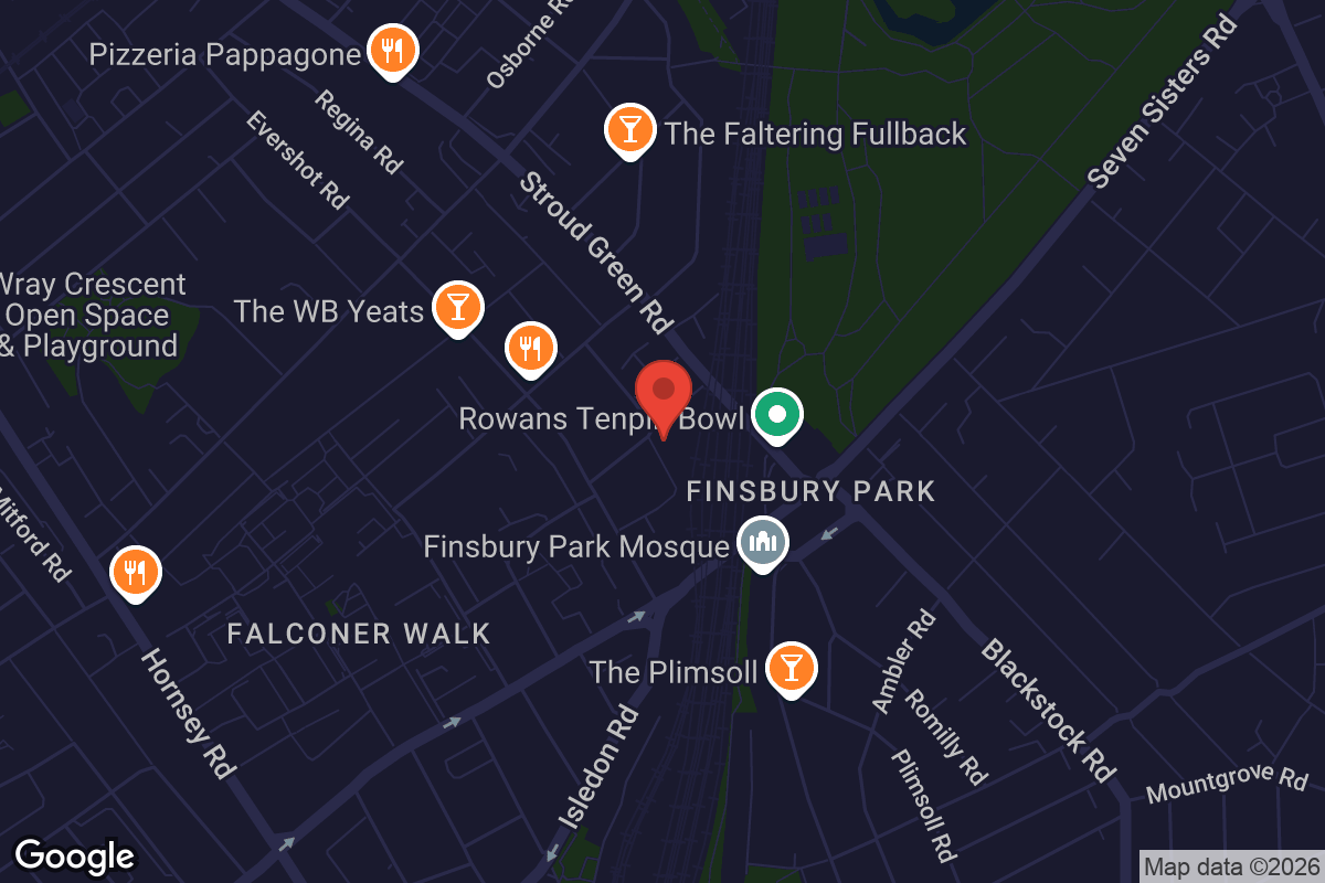 Map showing location of Finsbury Park Picturehouse