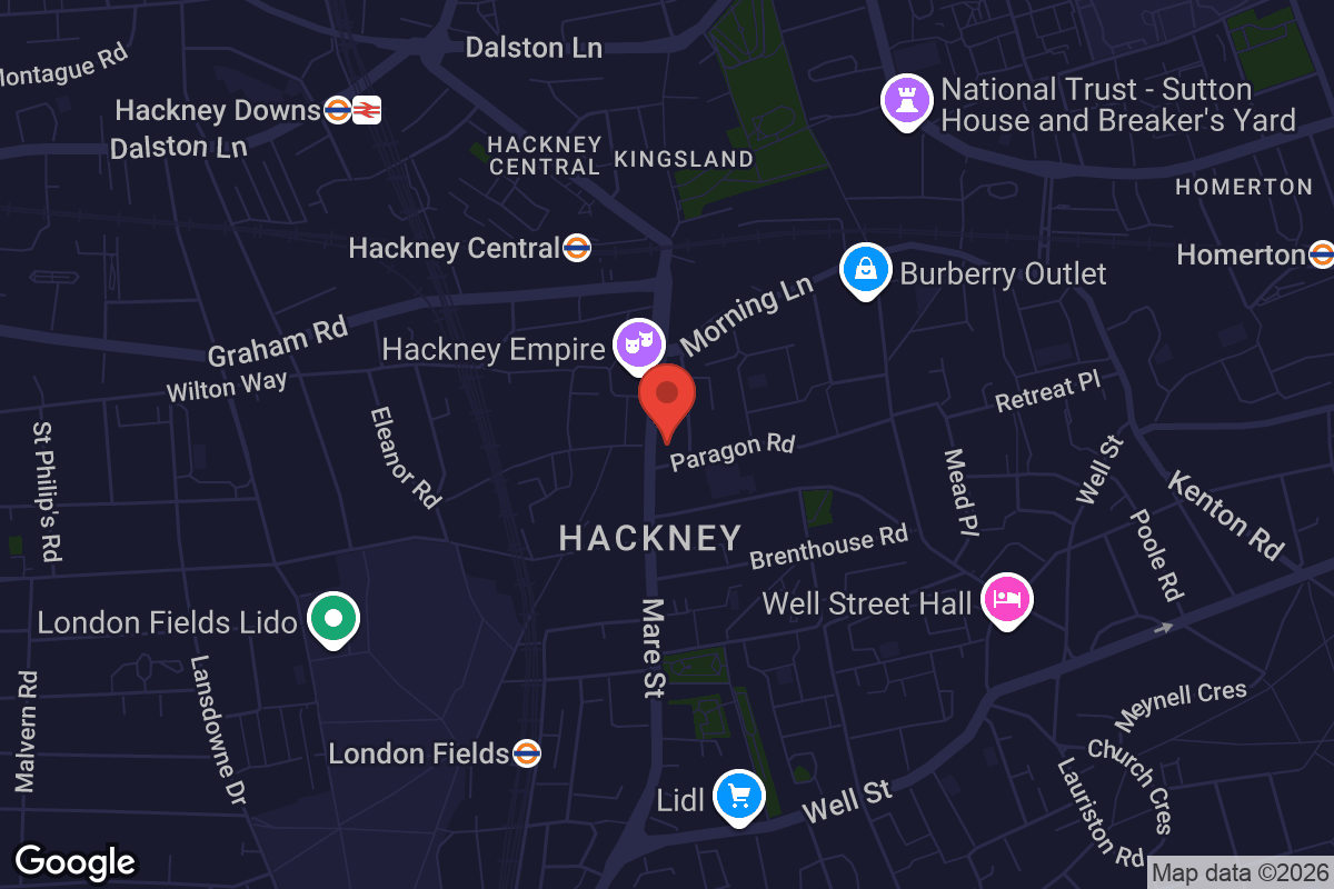 Map showing location of Hackney Picturehouse
