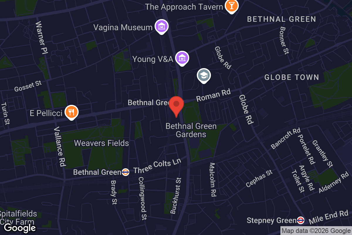 Map showing location of Proposition Bethnal Green