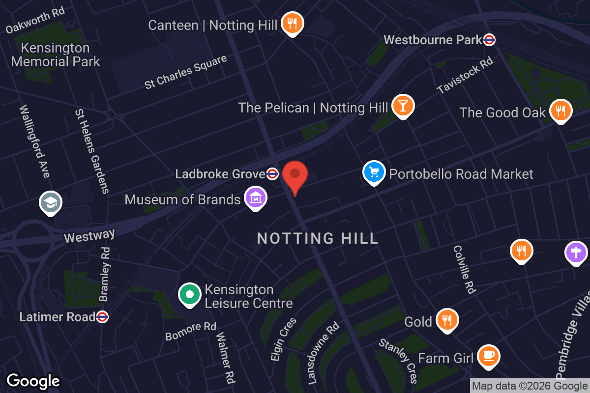 Map showing location of North Kensington Library