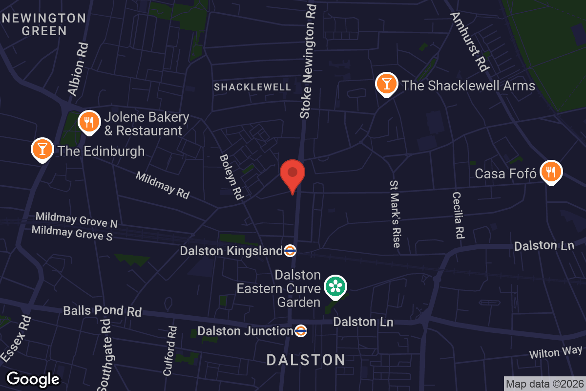 Map showing location of Rio Cinema