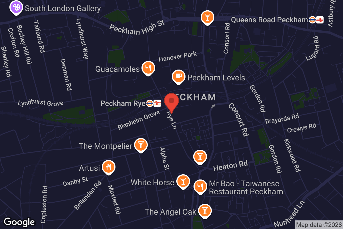 Map showing location of Rons Coffee House