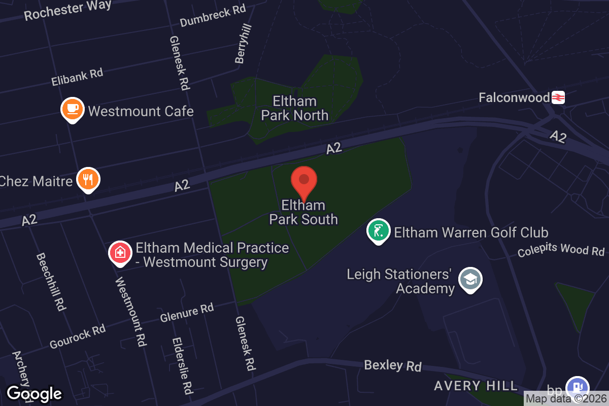 Map showing location of Eltham Park South