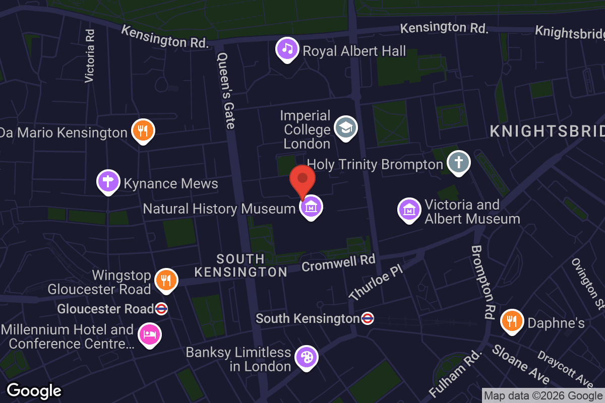 Map showing location of Science Museum