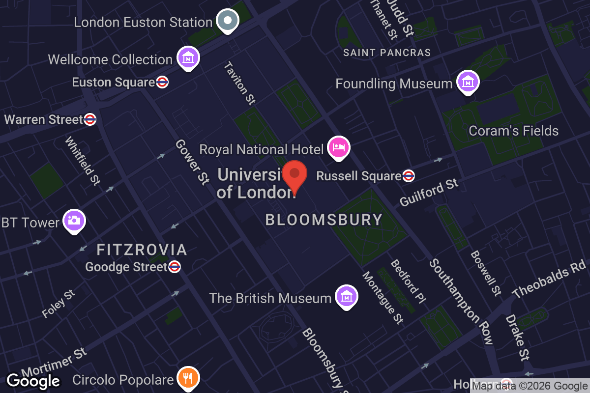 Map showing location of SOAS University of London