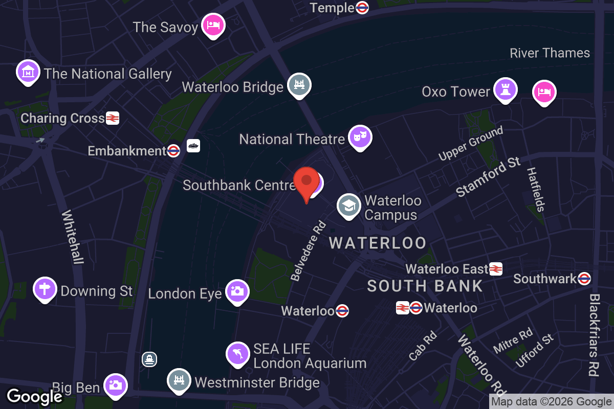 Map showing location of Southbank Centre
