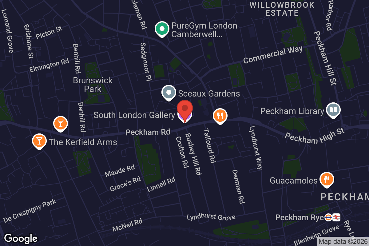 Map showing location of South London Gallery