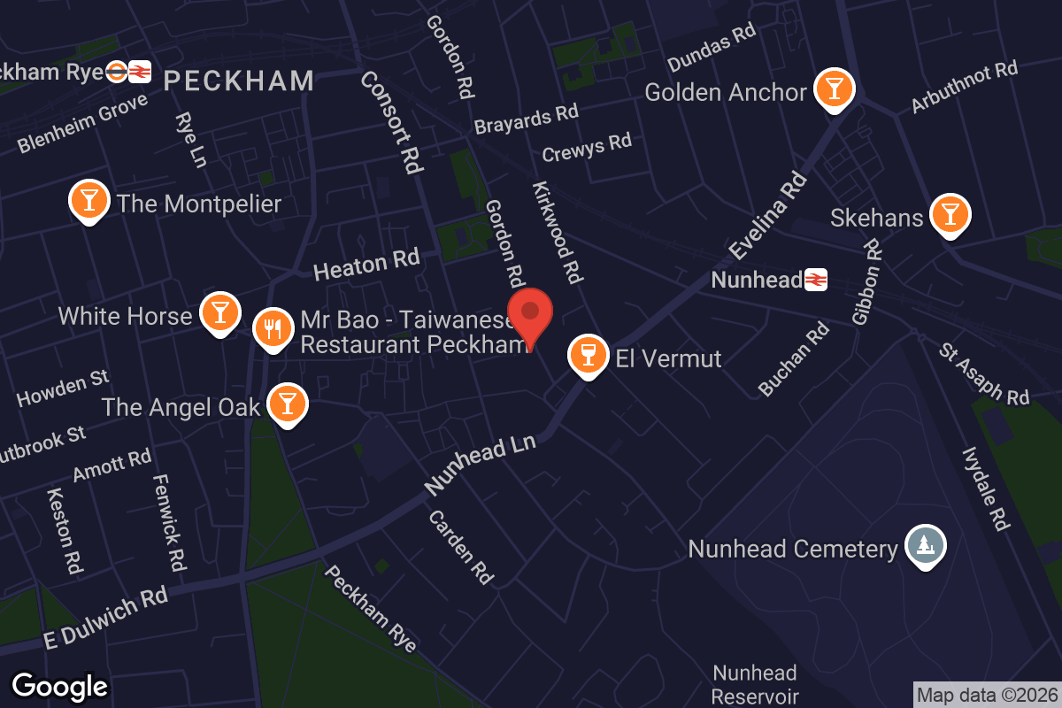 Map showing location of Nunhead Library