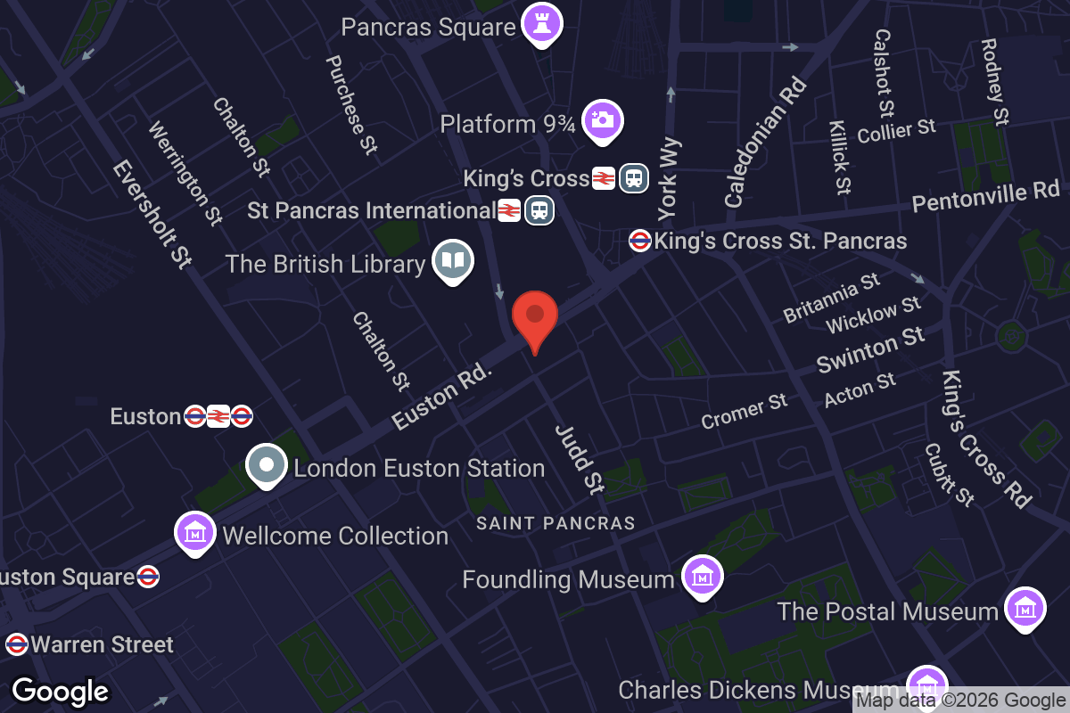 Map showing location of Camden Town Hall