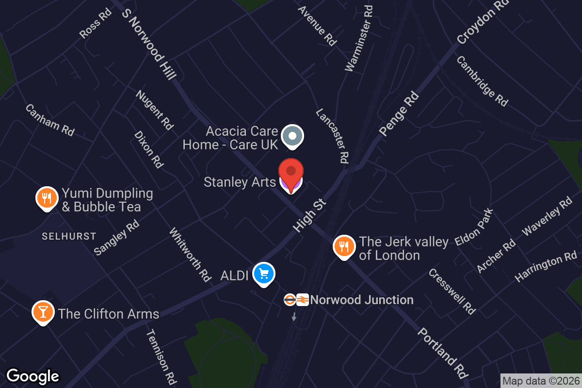 Map showing location of Stanley Arts