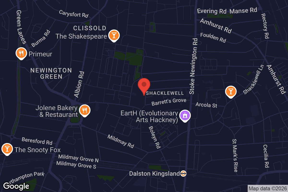 Map showing location of St Matthias Church