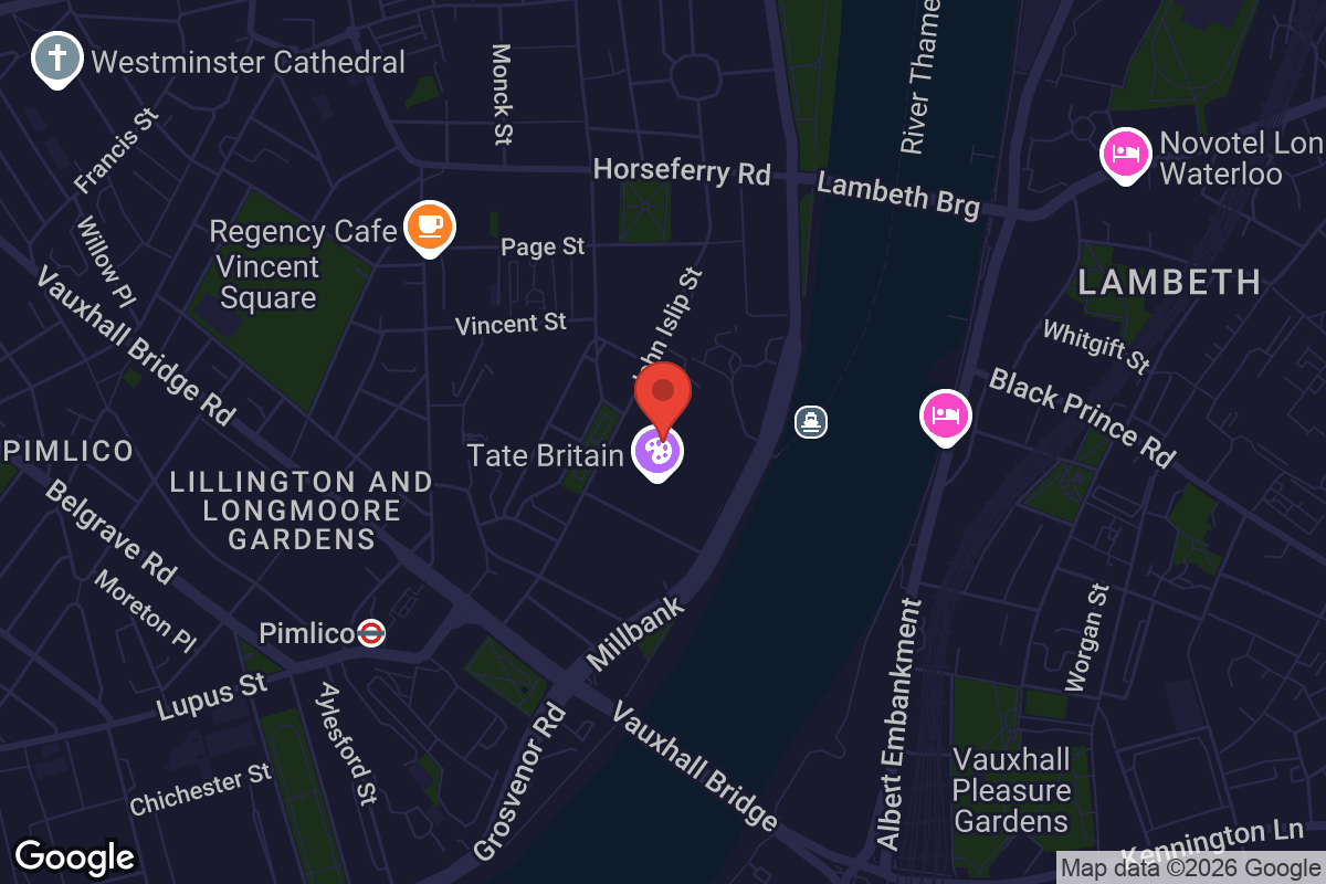 Map showing location of Tate Britain