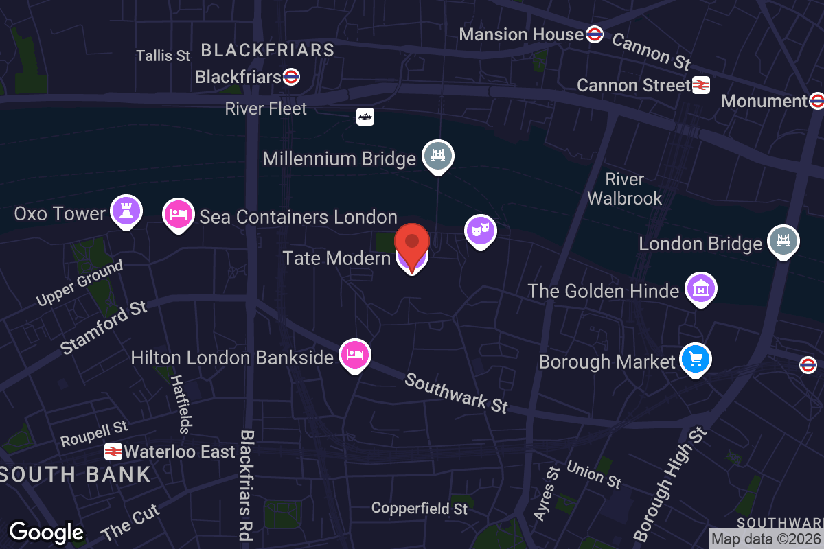 Map showing location of Tate Modern