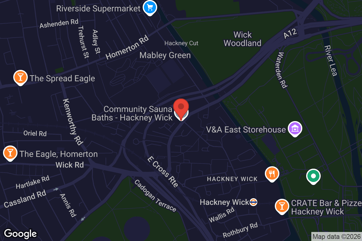 Map showing location of The Bath House