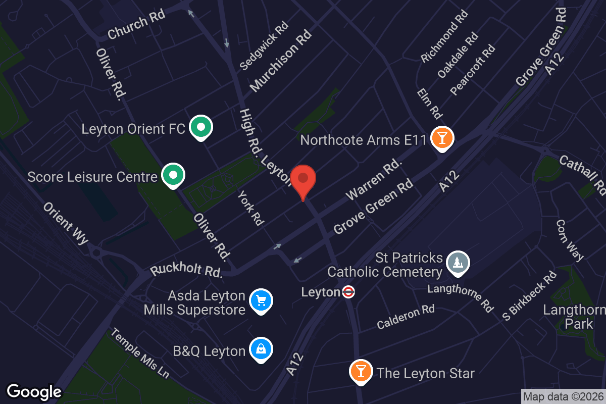 Map showing location of The Leyton Engineer