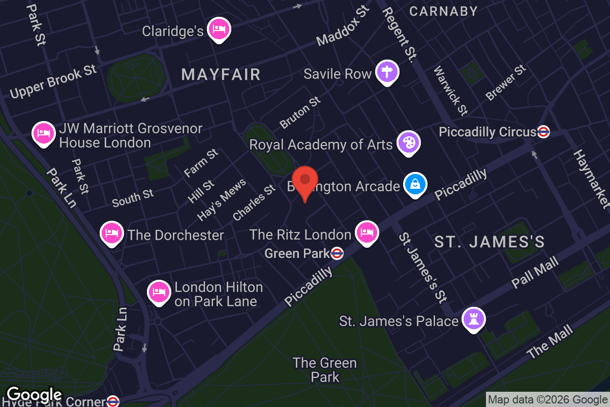 Map showing location of May Fair Theatre