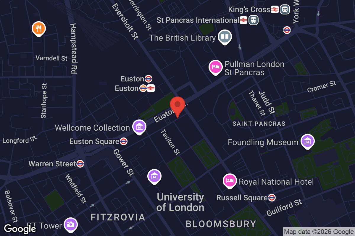 Map showing location of UCL Bentham House