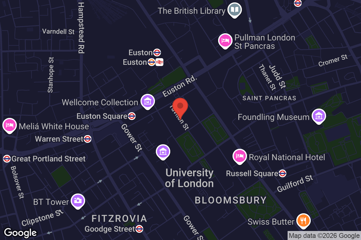 Map showing location of UCL School of Slavonic and East European Studies