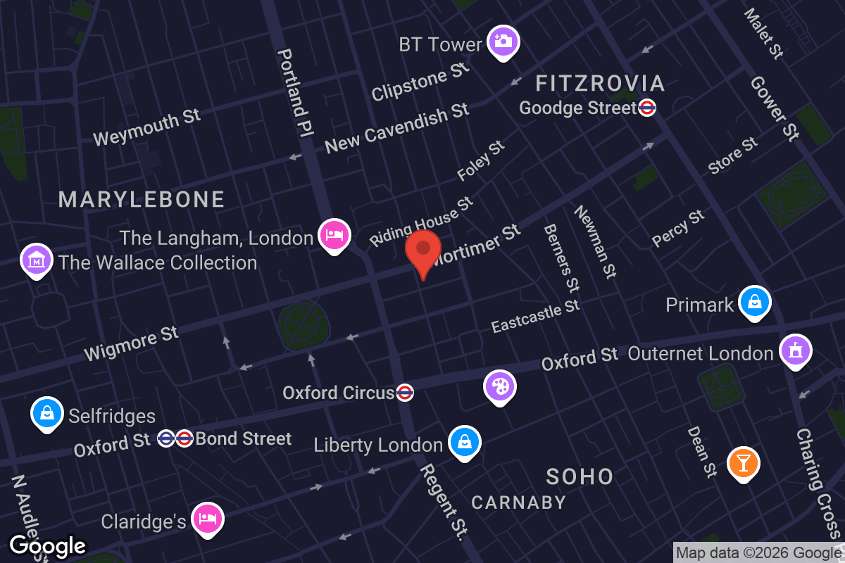 Map showing location of KEF Music Gallery London